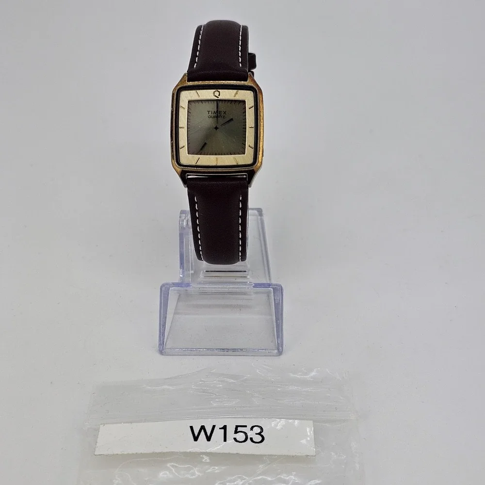 VTG‎ Timex Illusion Digital Men Watch 28MM New Brown Leather Bands New Battery